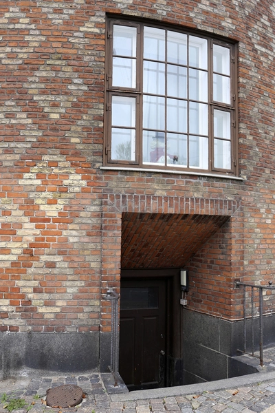 Linoleumshuset Kældertrappe på hjørnet af Åboulevard og Hans Egedes Gade