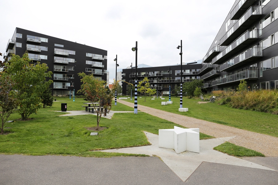Kvarterpark Nord-Vest Parken smelter sammen med gårdrummet ved bebyggelsen Hulgårds Have