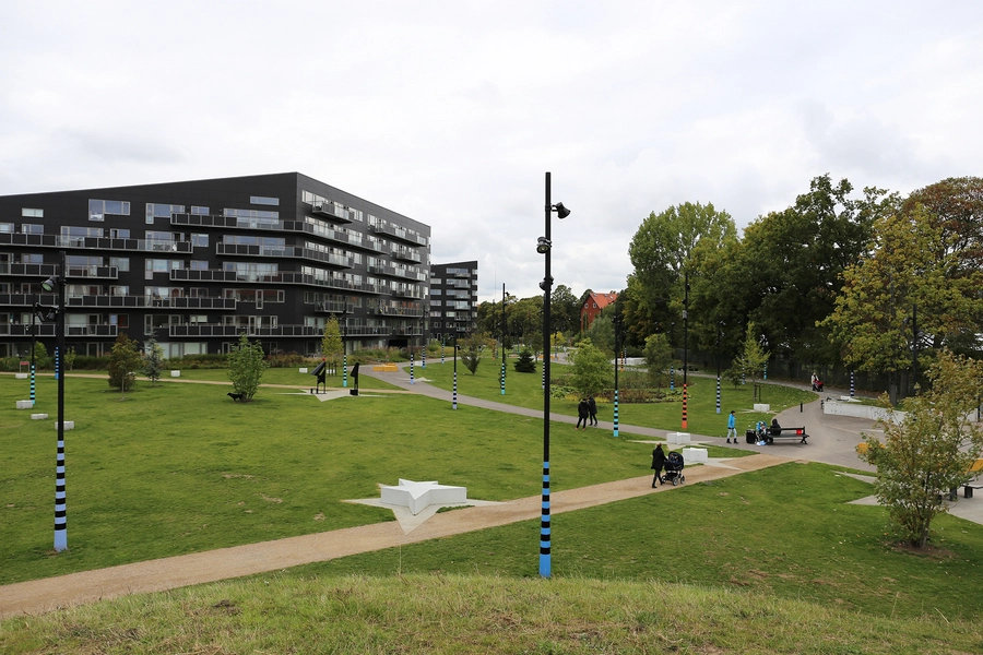 Kvarterpark Nord-Vest Udsigt fra parkens højeste top