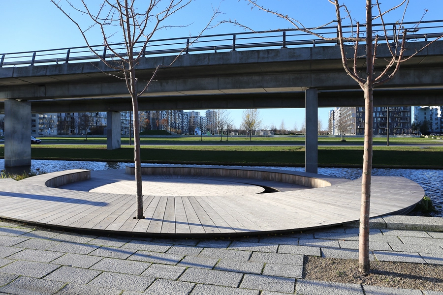 'Øerne' i Ørestad Øen ved VM husene blik mod vest