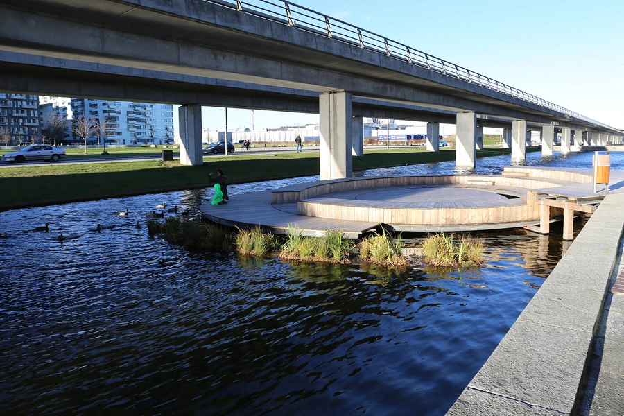 'Øerne' i Ørestad Øen ved VM husene blik mod nord