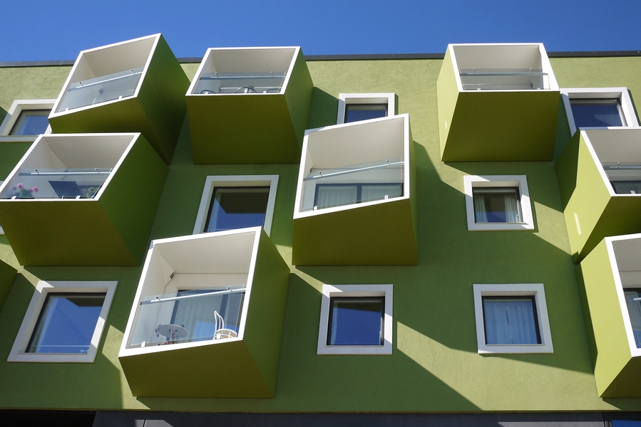 Ørestad Plejecenter Facadeudsnit, balkoner