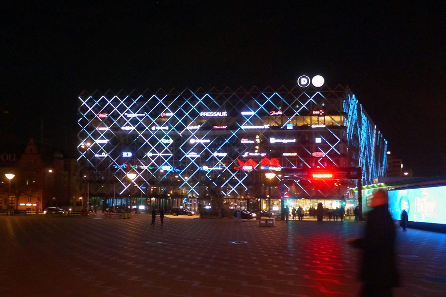 Industriens Hus LED-belysning i facade