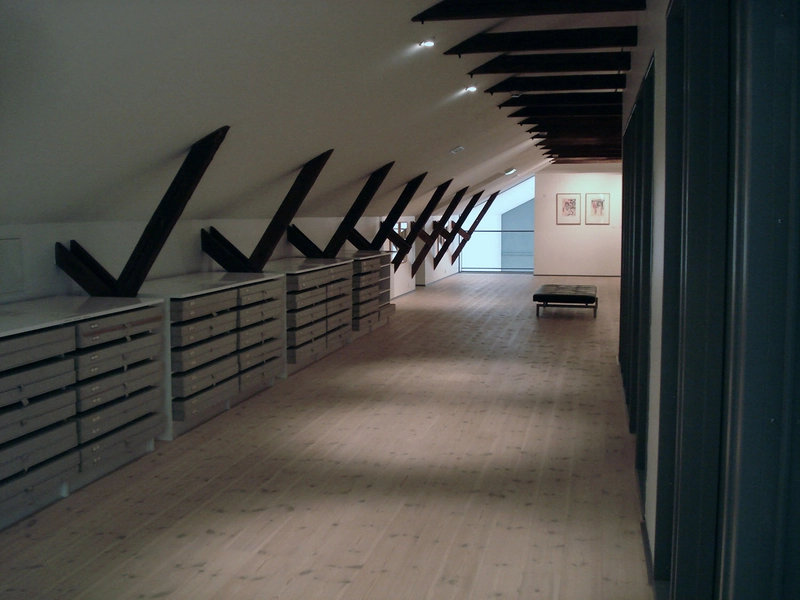 Vendsyssel Kunstmuseum Tilbygning Arkivrum på loftet i den gamle del af museet
