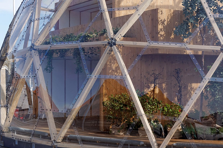 Dome Dome, konstruktion set udefra