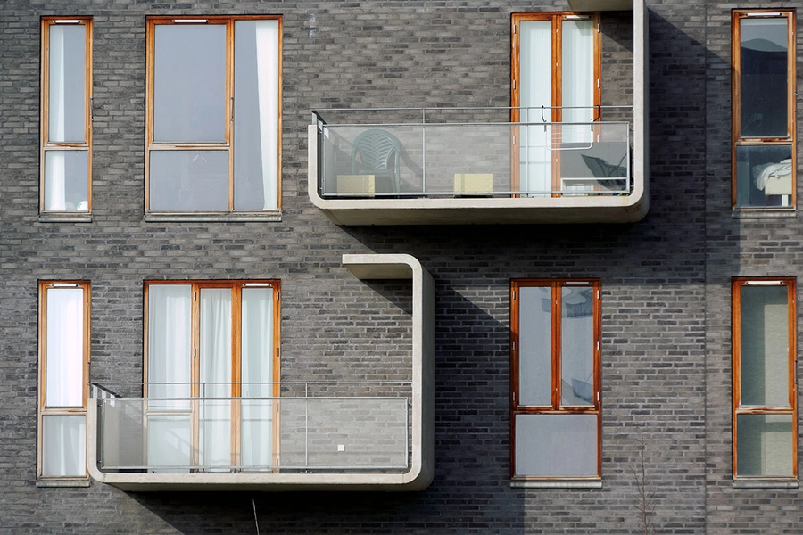Ørestadshuset Detalje, balkoner