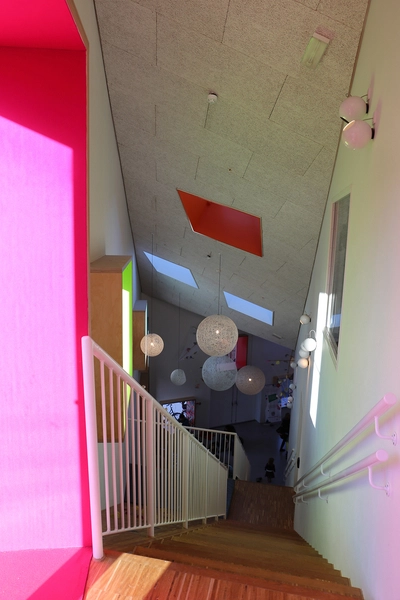 Børnekulturhus Ama'r Klatrevæg set oppe fra