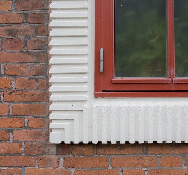 Mosendalgaard Detalje, vinduesindramning