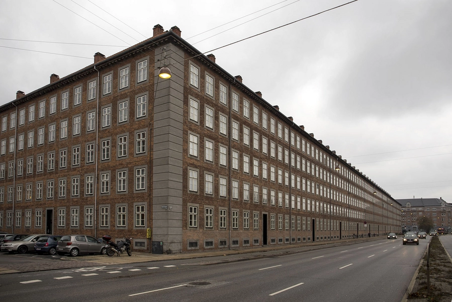 Hornbækhus Karréen set fra vest langs Ågade