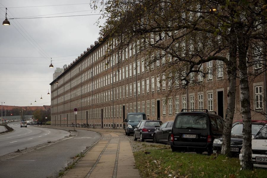 Hornbækhus Kig mod nordvest langs Ågade