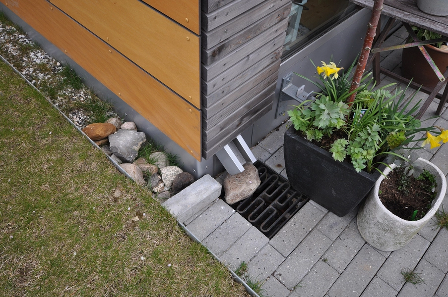 Lærkehaven Detalje, møde mellem facadematerialer samt afvanding