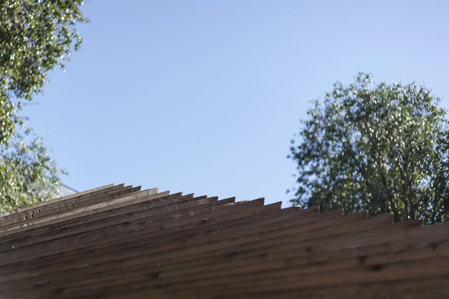 Ravnsborggade Multiplads Tagflade af trækonstruktionerne