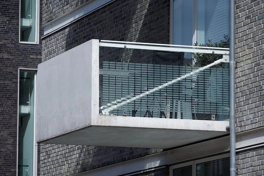 Kommandantens Gård Detalje, balkoner, konstruktion