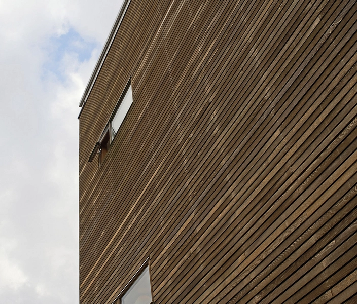 Lundehaven ældreboliger og plejecenter Detalje, facade i træ