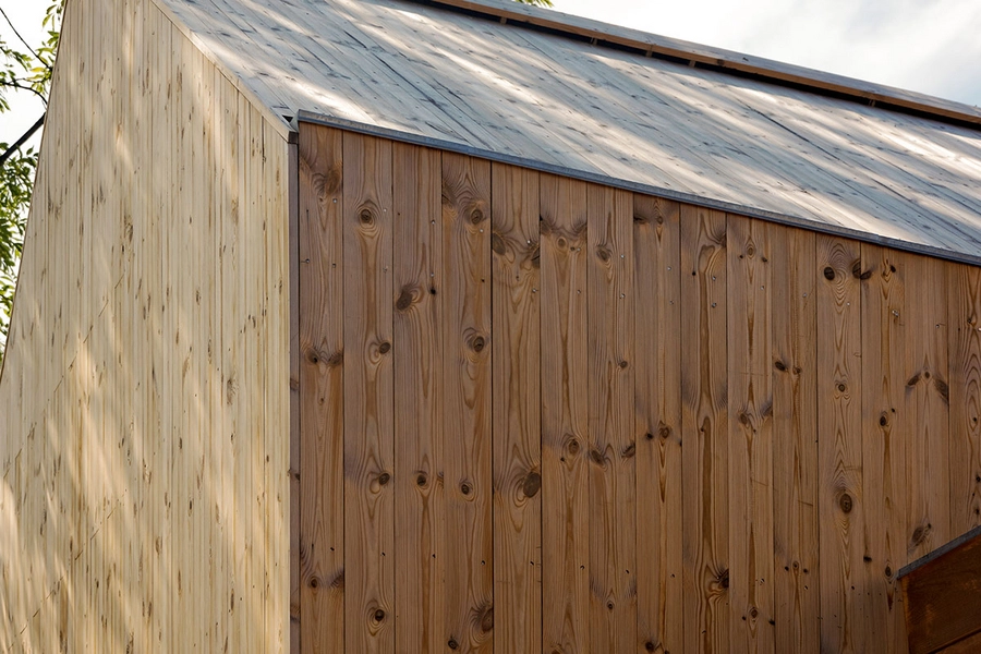 Børnehuset Marthagården Detalje, træbeklædning