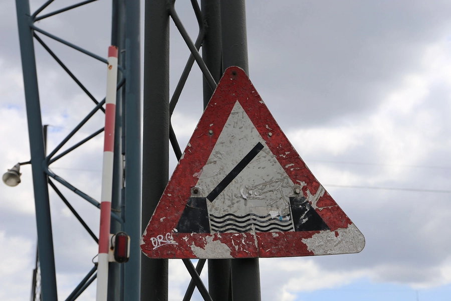 Langebro Detalje, skilt, advarsel klapbro