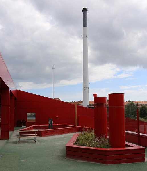 Det Røde Hjørne Tagterrasser, legeplads, rækværk og højbede