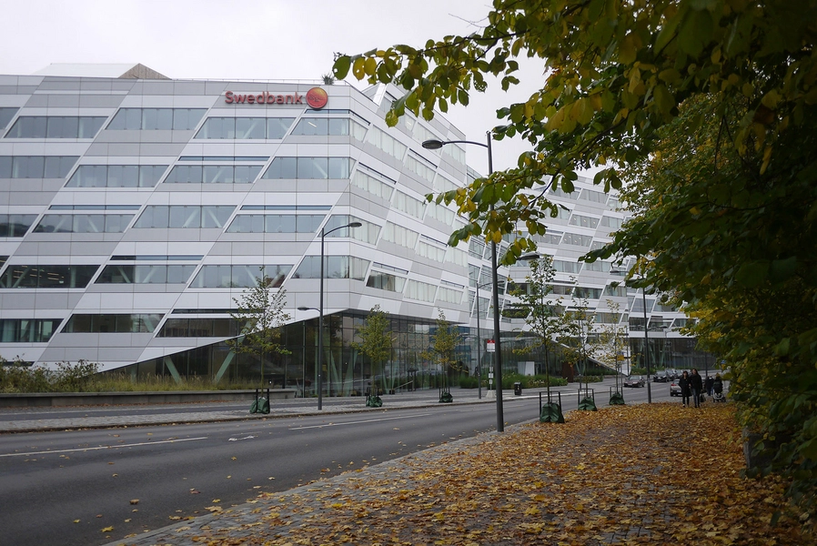 Swedbank hovedkontor Swedbanks domicil set fra Landsvägen, blik mod syd-øst