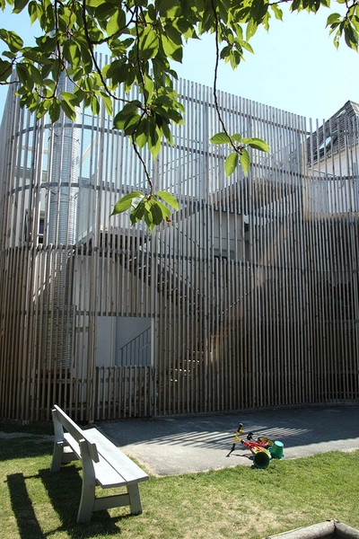 Edel Liisbergs Børnehave Facadeudsnit, bagvedliggende konstruktion