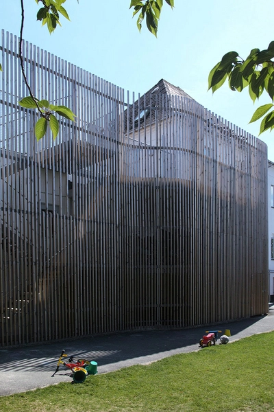 Edel Liisbergs Børnehave Facadeudsnit, bagvedliggende konstruktion