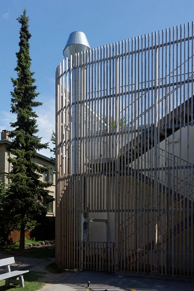 Edel Liisbergs Børnehave Facadeudsnit, bagvedliggende konstruktion