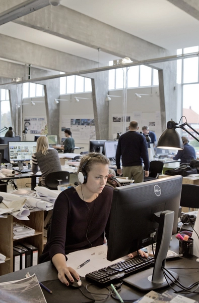 Vandkunstens Tegnestue Indenfor hos tegnestuen Vandkunsten