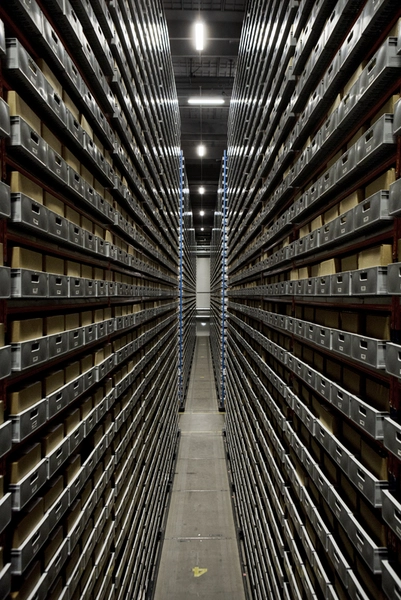 Det ny Rigsarkiv Fra et af de fire højlagre