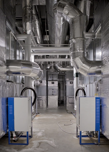 Det ny Rigsarkiv Servicerum til regulering af temperatur, fugtighed og brand