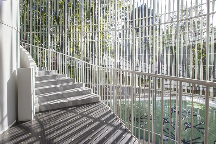 Tivolis Koncertsal Rotunden, lysindfald lameller, trappe