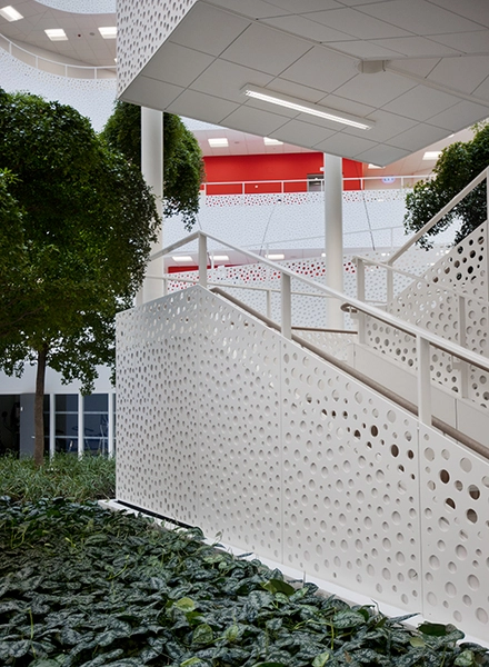 Handicaporganisationernes Hus Trappe og beplantning i underetage