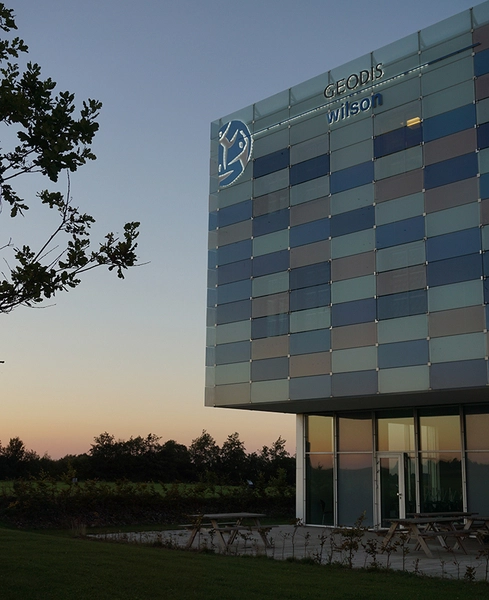 Geodis Wilson Logistikcenter Hjørne med lukkede skodder