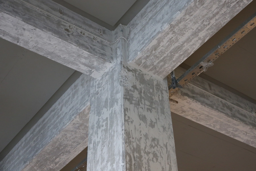 Refshaleøens Værkstedsmagasin og Amass restaurant Detalje, konstruktion