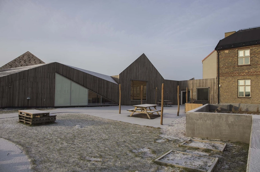 Råå nya förskola Gårdrum med både intime rumligheder og store flader