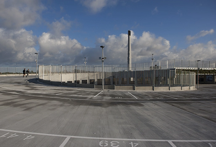 P-Hus Glostrup Hospital Huset er blevet godt modtaget af motionister, der bruger trapper og spiral til at træne.