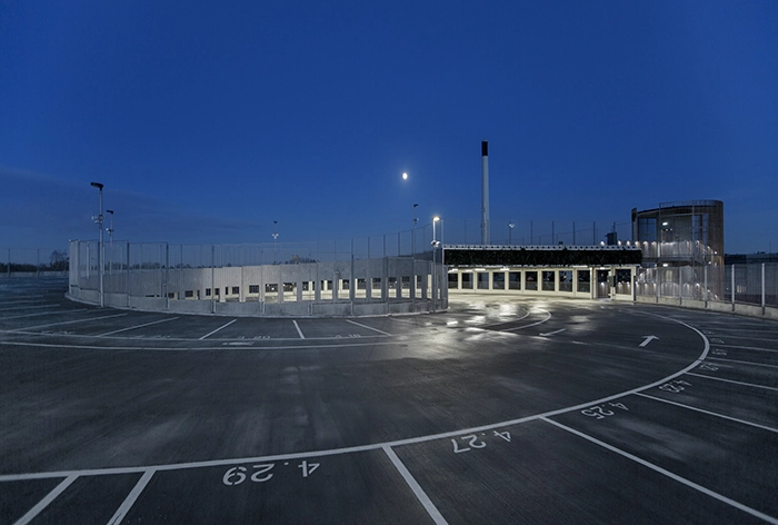 P-Hus Glostrup Hospital Taget i kunstlys