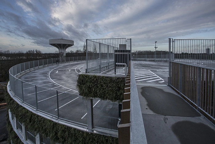 P-Hus Glostrup Hospital Taget set fra elevatortårn