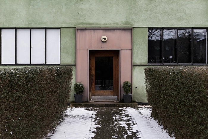 Det Grønne Funkishus Indgangsparti mod Ndr. Fasanvej