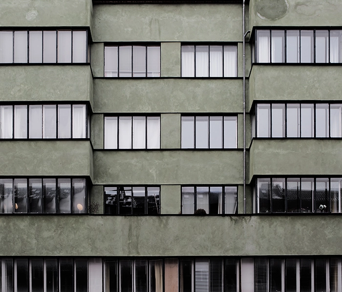 Det Grønne Funkishus Facade detalje mod Guldborgvej