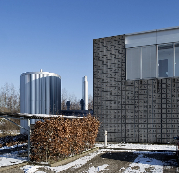 Aller Tryk Det nordvestlige hjørne af byggeriet