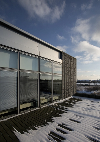 Aller Tryk Tagterrasse i byggeriets østlige ende