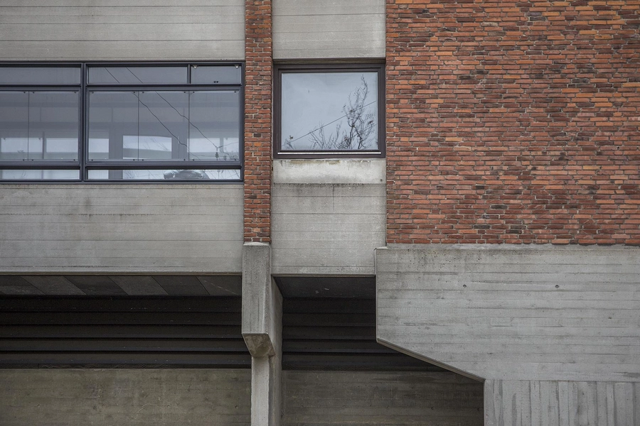 Bryggergården Facadeudsnit, betonkonstruktion, tegl