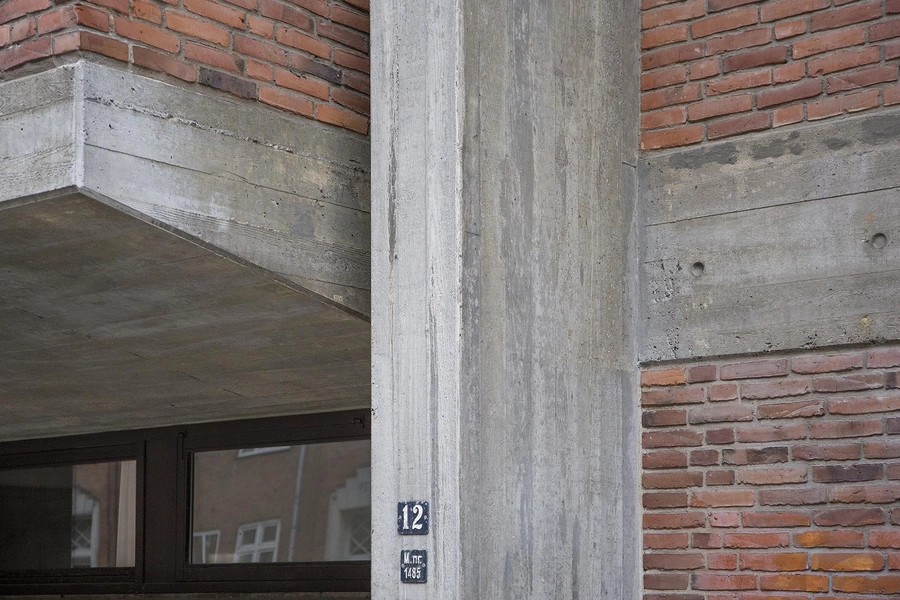 Bryggergården Detalje, betonkonstruktion, tegl