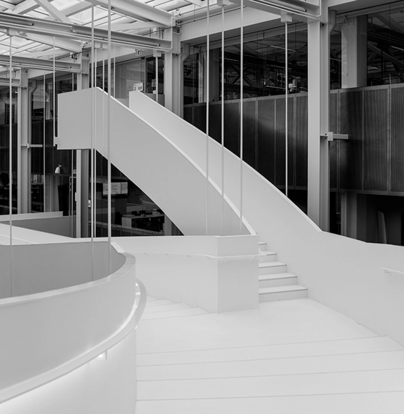 Atrium i Teknikerbyen Adgangstrappe til atriets øverste niveau