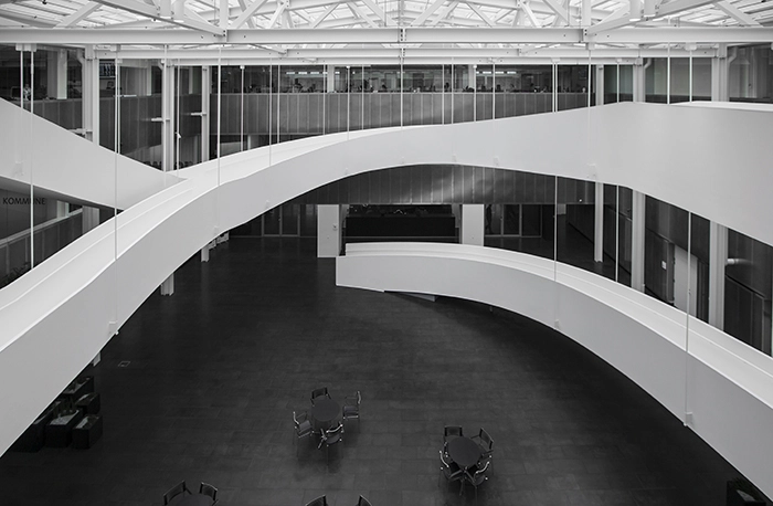 Atrium i Teknikerbyen Set fra atriets nordvestlige ende