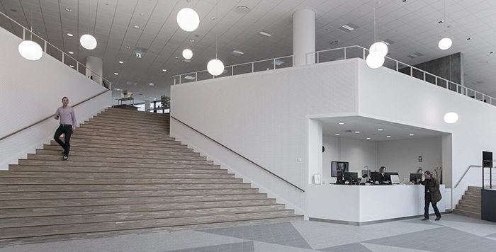 Gladsaxe Company House Ankomst til huset med trappe til kantine-område