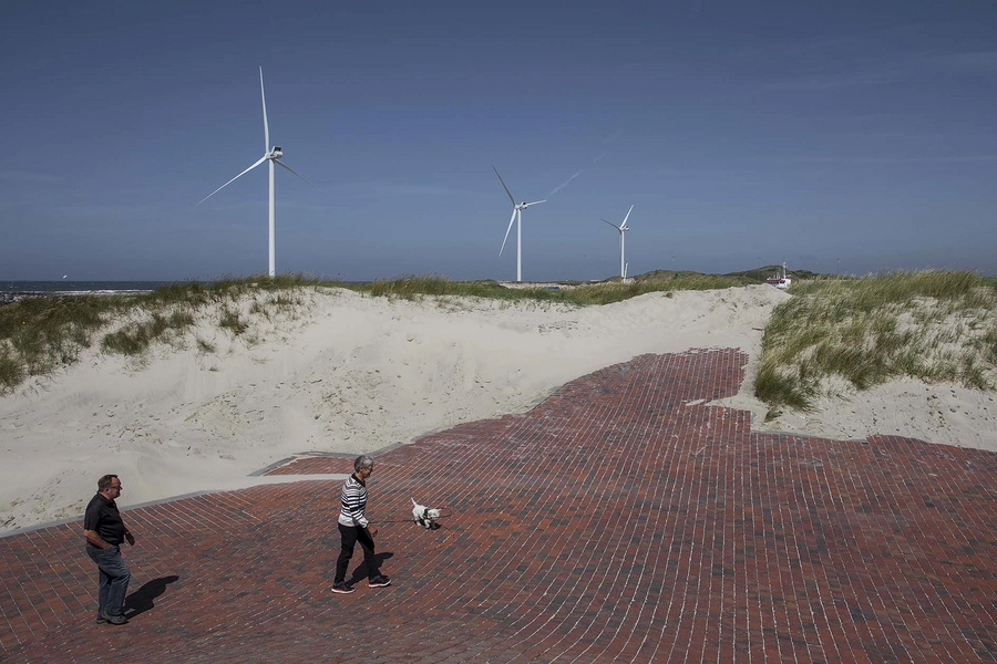 Vestled Kig mod nord, fra toppen af klitten