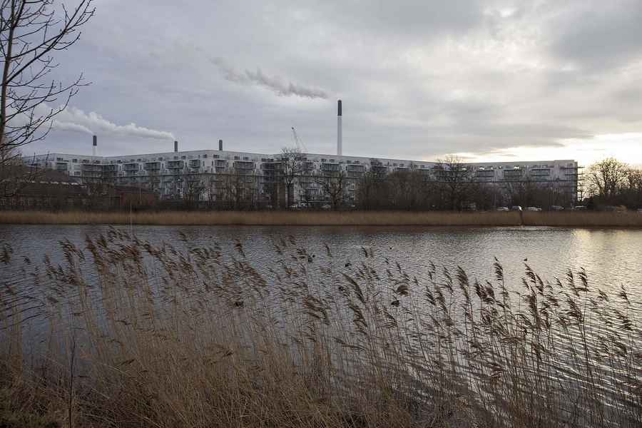 Margretheholm - Udsigten Total set fra vest hen over Stadsgraven