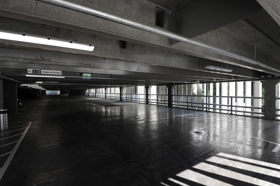 Rigshospitalet - Parkeringshus Lysvirkninger fra facade.