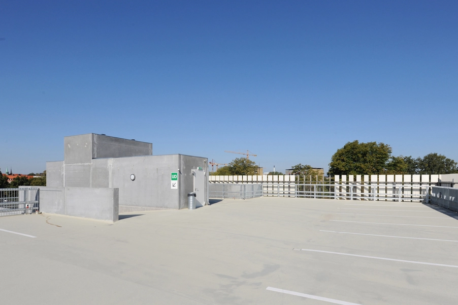 Rigshospitalet - Parkeringshus Rampeanlæg set fra nordøst.