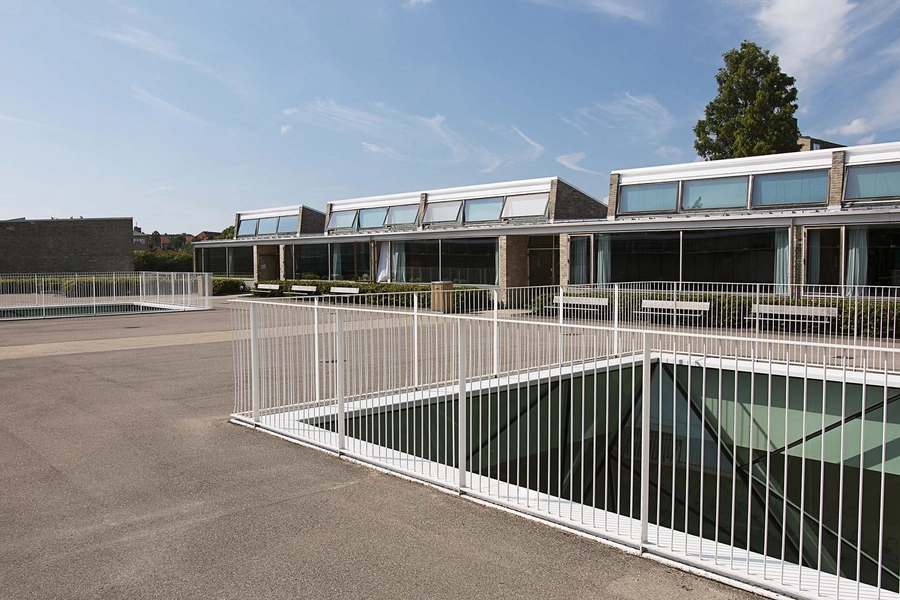 Munkegårdsskolen udvidelse Lysgård, set fra atriumgård